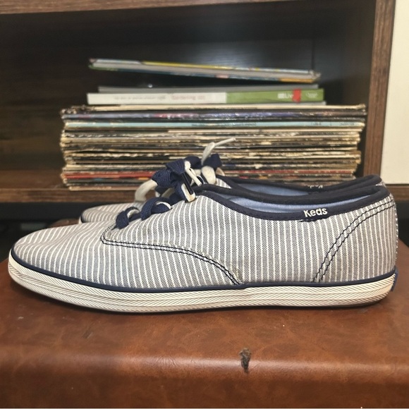 Keds Other - Keds Champion Blue & White Striped Canvas Sneakers - Size 8